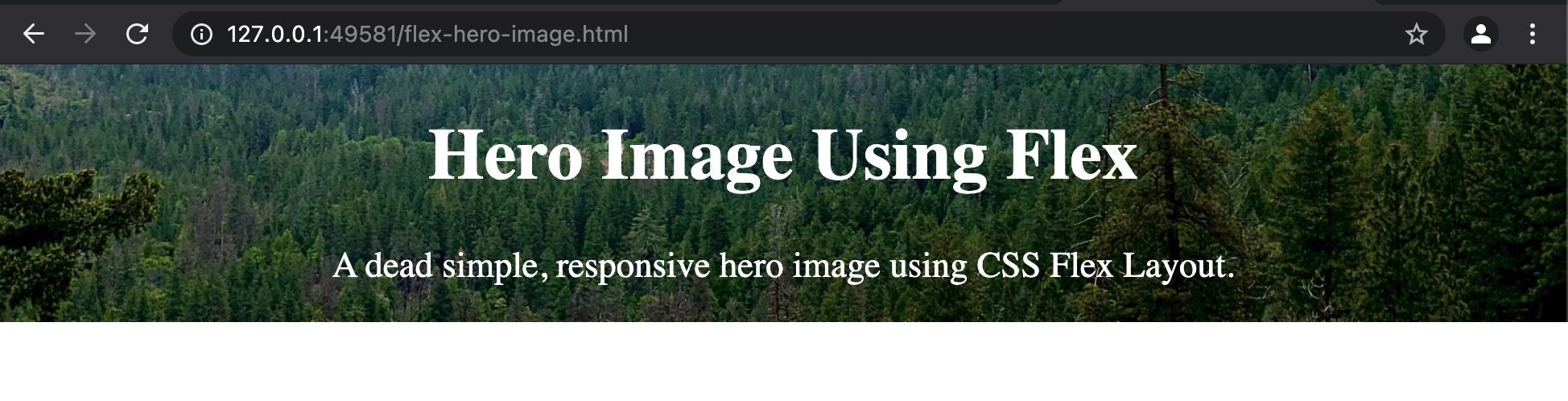 Pure CSS hero image without using responsive framework.