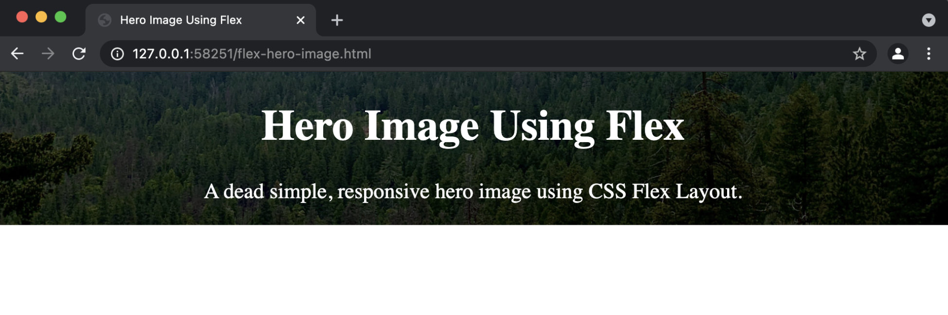 Pure CSS hero image with gradient.